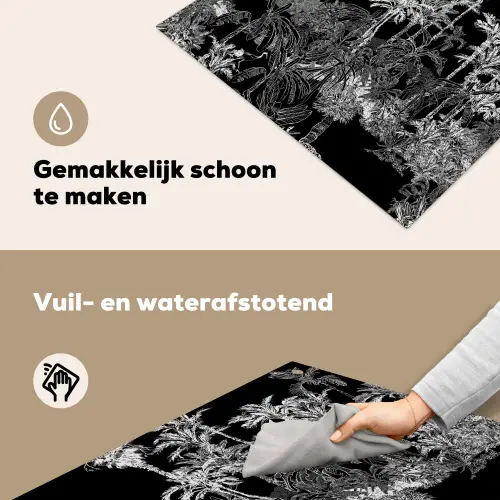 Bladeren -  Inductie beschermer - Bomen - Inductie mat - Jungle Inductie beschemer met haakjes middel -ky-schoon-nl