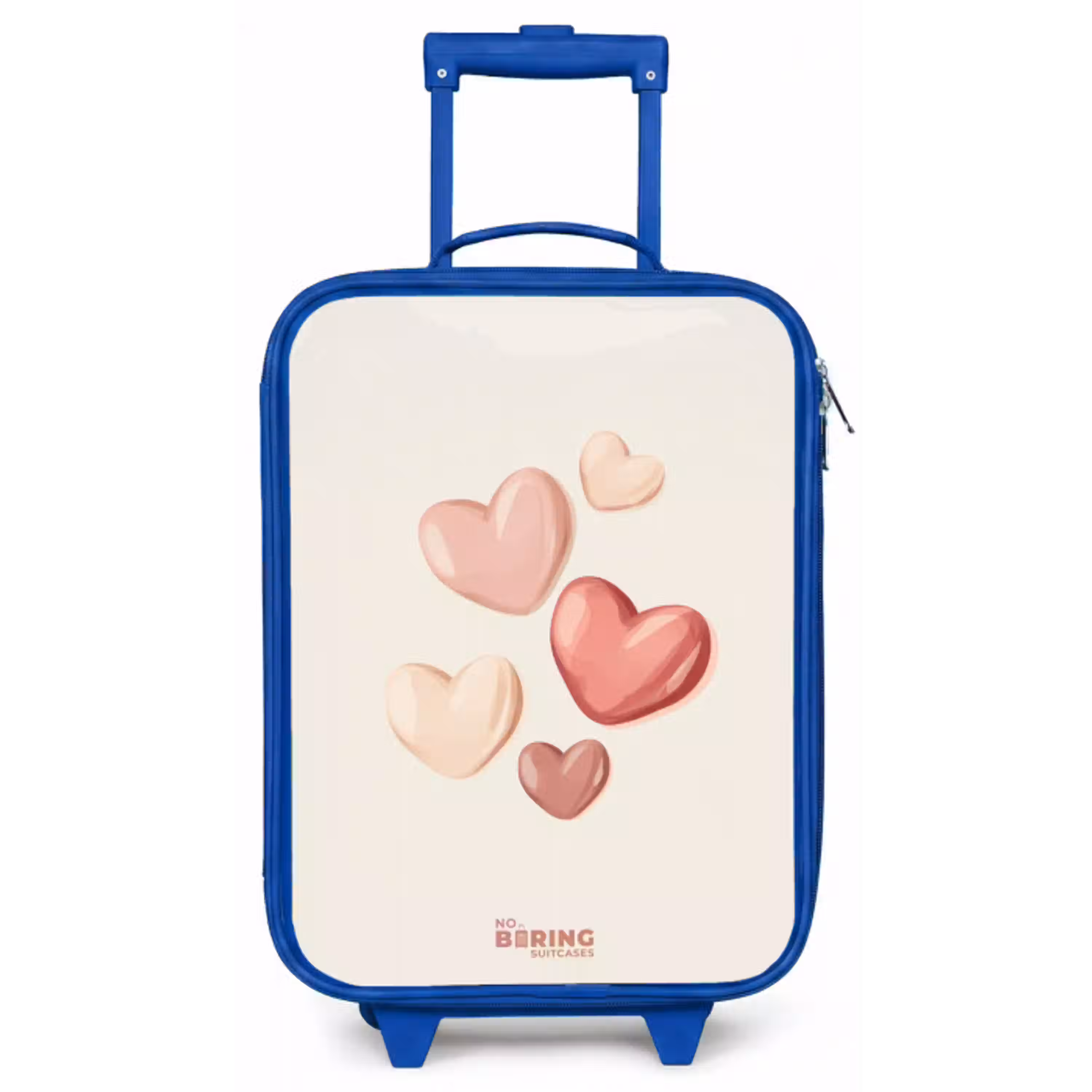 Zwevende harten in zachte rode en roze tinten Kinderkoffer - Blauw klein -zz3dotto