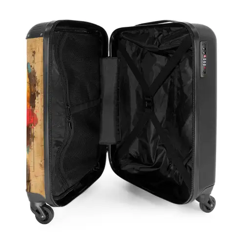 Boeddha als street art kunstwerk NBS - Handbagage koffer - Kinderen Unisex middel -binnenkant