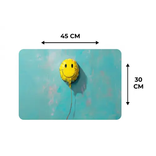Ballon - Geel - Smiley Placemat vinyl groot -specs