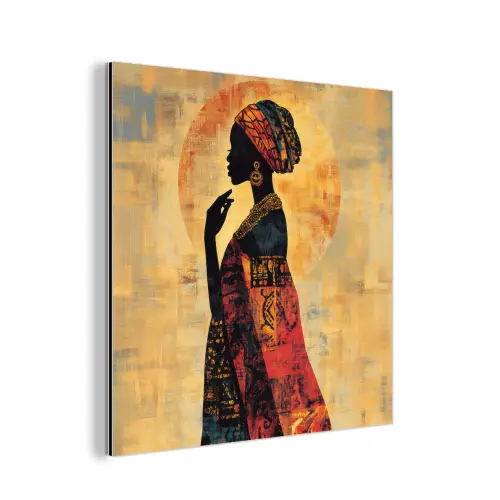 Vrouw - Silhouet - Patronen - Sierlijk aluminium wit klein -3d