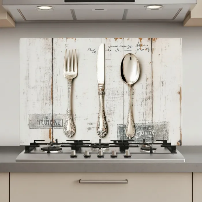Zilver - Bestek - Hout keuken achterwand spatscherm klein -3d_website