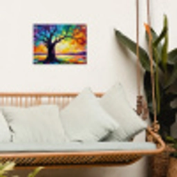 Boom - Landschap - Natuur - Abstract - Kleurrijk tuinposter los doek klein -sfeer7