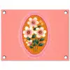 Illustratie - Bloemen - Rand - Roze tuinposter los doek klein -3d