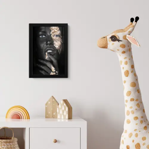 Vrouw - Bladgoud - Zwart - Huid - Luxe fotolijst zwart zonder passe partout klein -usfeer4_kinderkamer