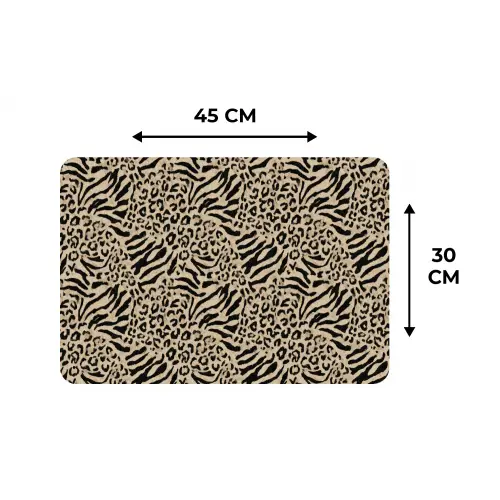 Giraf - Zebra - Motief - Bruin Placemat vinyl groot 368 -specs