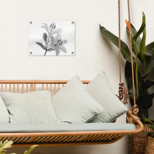 Lelies - Elegant - Zwart - Wit tuinposter los doek klein -sfeer7