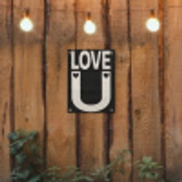Love - Zwart - Minimalistisch tuinposter los doek klein -sfeer1