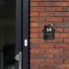 Zwarte stenen - Modern Naambord Huisje klein -sfeer2