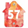 Oranje bloemenmix - Traditioneel Naambord Huisje klein -3d