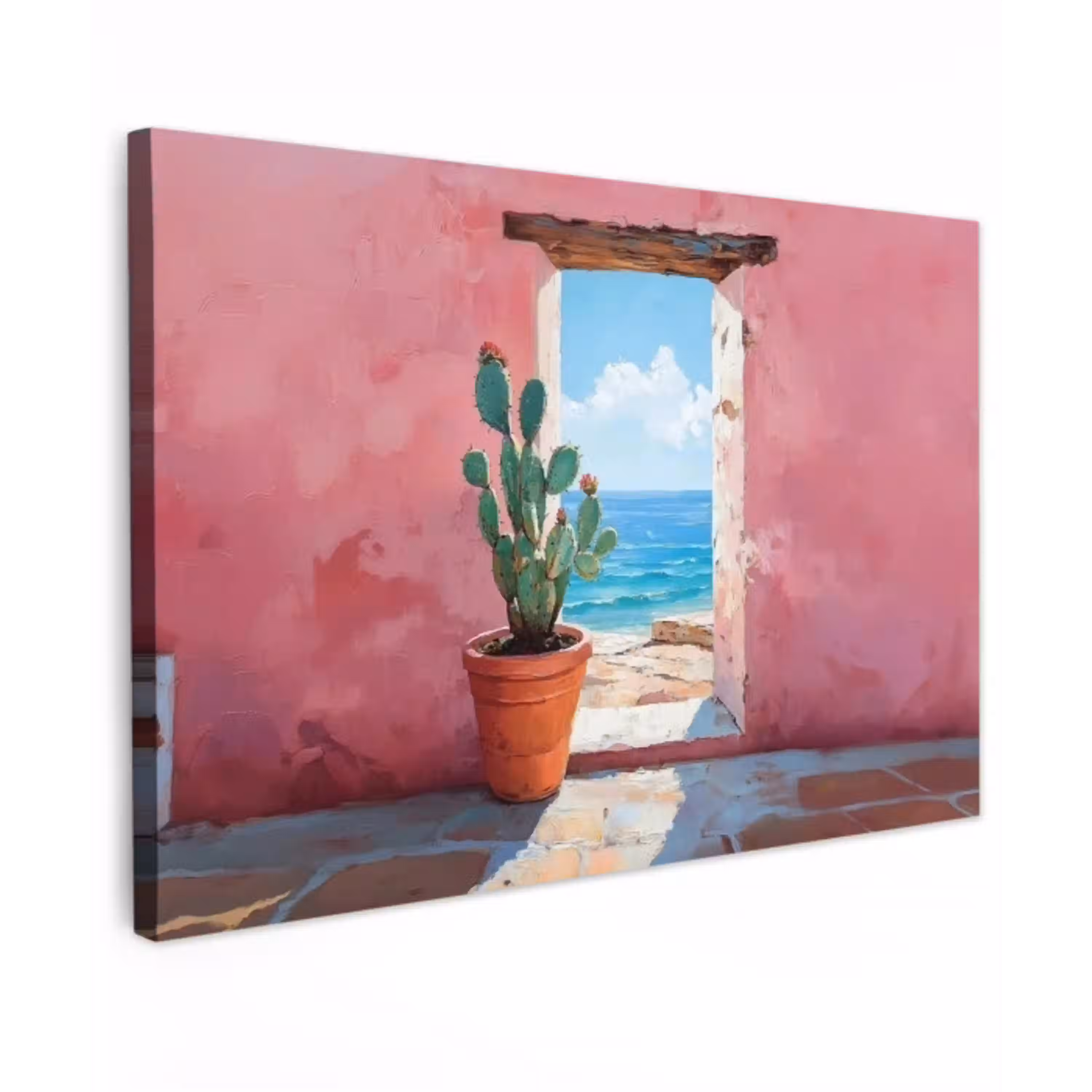 Zee - Roze - Cactus canvas 2cm klein -z3d