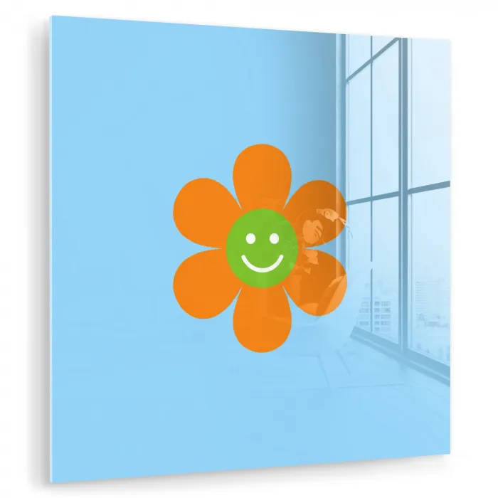 Bloem - Smiley - Kleurrijk plexiglas 5mm klein -zzzproduct_nieuw