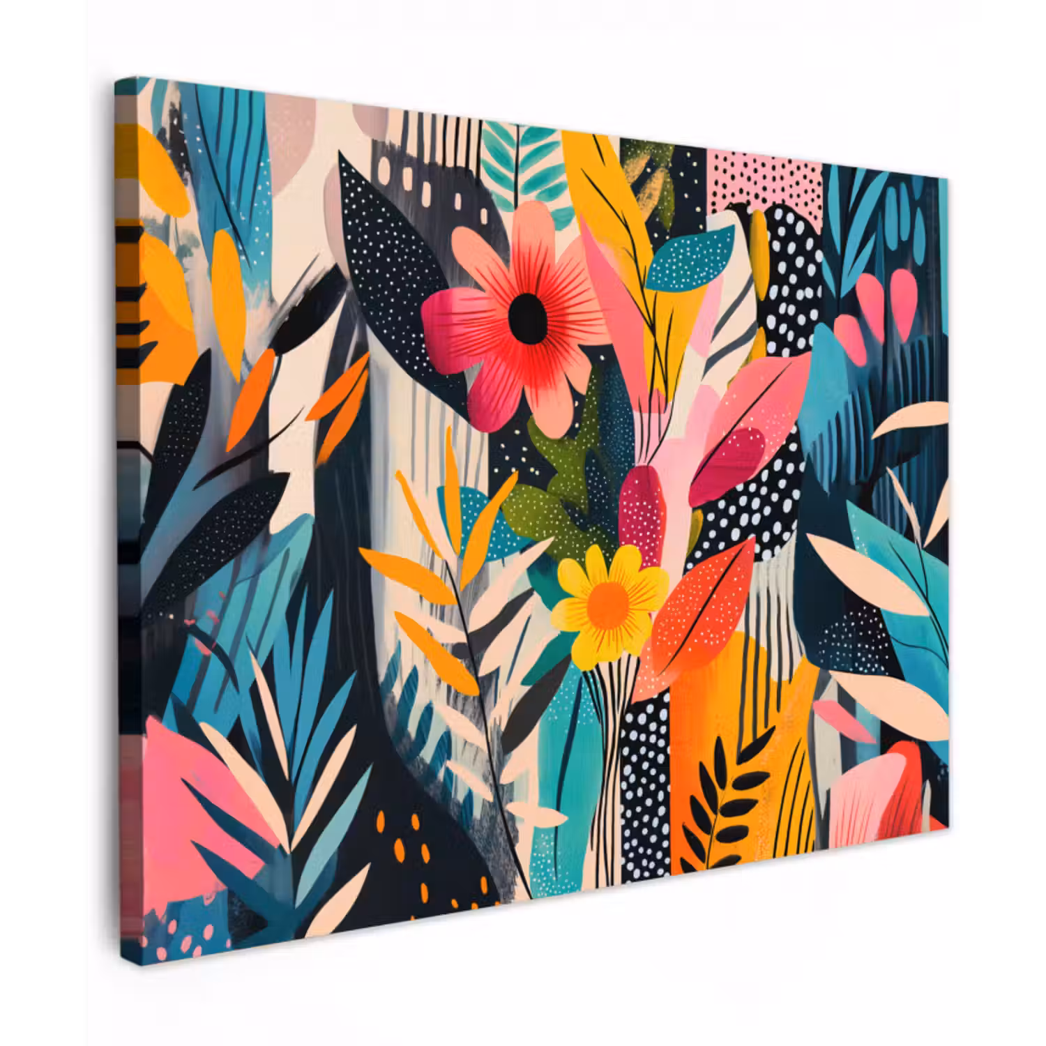 Leinwandbild - Malerei - Abstrakt - Blumen - Rosa