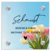 Gekleurde tulpen lucht - Sierlijk Naambord Vierkant klein -3d