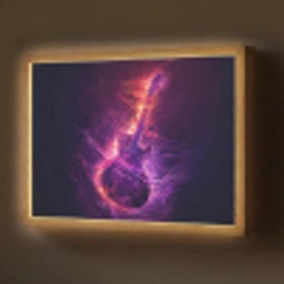 Gitaar - Muziek - Rook - Paars Light Box met batterij (Wandlamp) middel -z3d_website