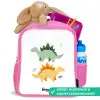 Dinos - Dieren - Groen - Oranje Kinderrugzak - Roze middel -inhoud_NL