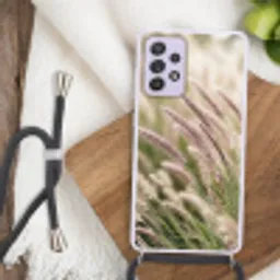 Gras - Close up - Groen Hoesje Samsung Galaxy A52 5G met koord klein -sfeer4