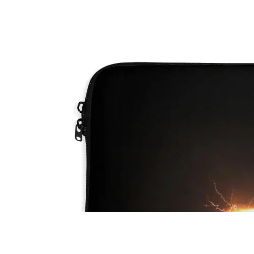 Gaming - Oranje - Bliksemflits - Licht laptophoes neopreen klein -detail