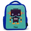 Groene robot Kinderrugzak - Blauw middel -3d
