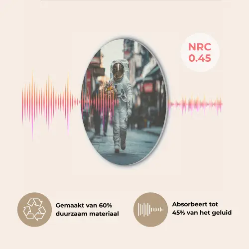 Boeket - Bloemen - Kleurrijk - Astronaut Akoestische PET Vilt - Rond klein -USP_NL