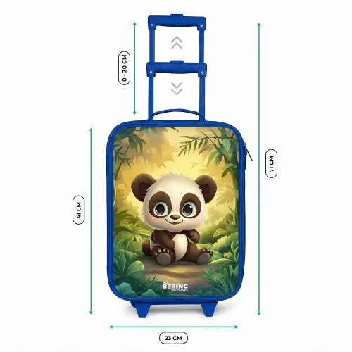 Panda - Bamboebos - Groen Kinderkoffer - Blauw klein -productfoto_formaten
