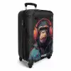 Chimpansee met koptelefoon en blauwe jas NBS - Handbagage koffer - Unisex middel -productfoto_3d