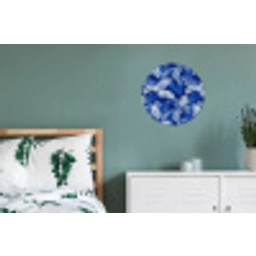 Palmblad - Patroon - Blauw Wandcirkel aluminium klein 190 -slaapkamer