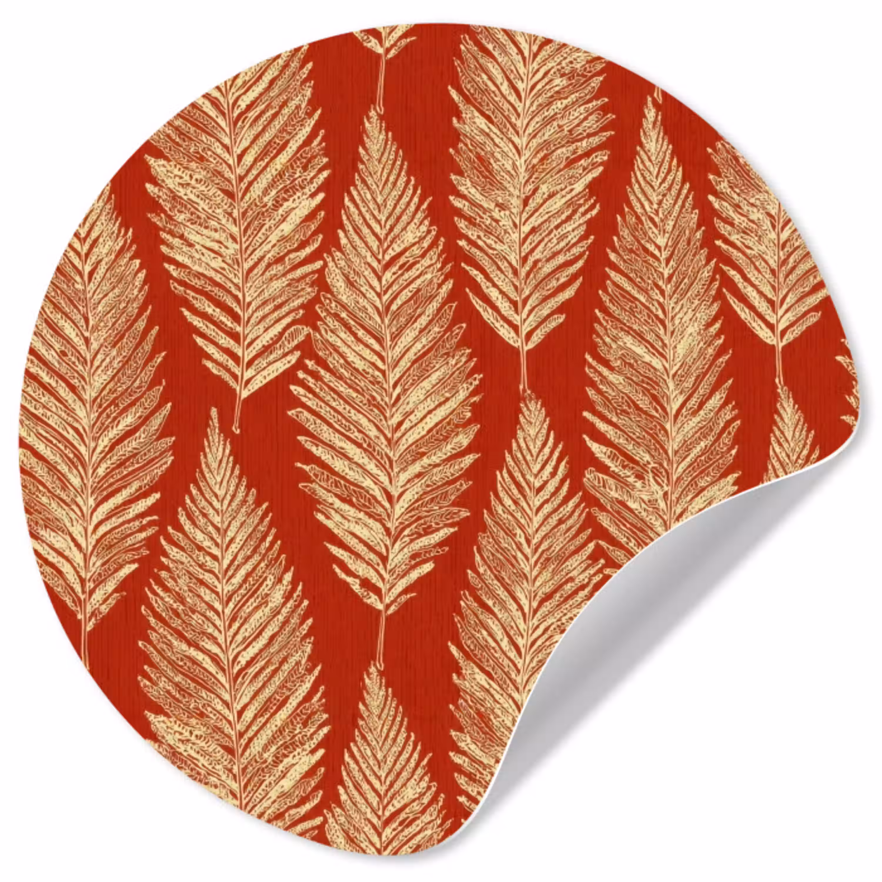 Rood - Botanisch - Varen - Patroon Wandcirkel behangsticker klein 186 -3d