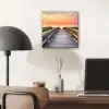 Zonsonderang - Zee - Pad - Gras - Duin - Vogels aluminium wit klein -sfeer5