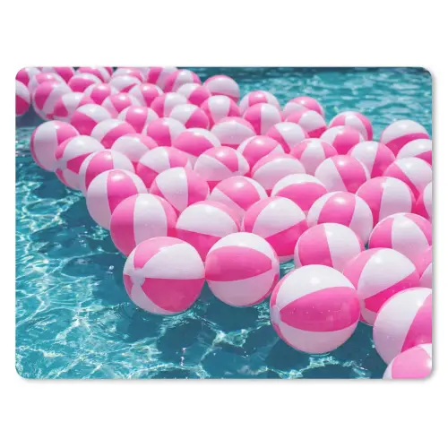 Strandballen - Roze - Water muismat rubber klein -3d