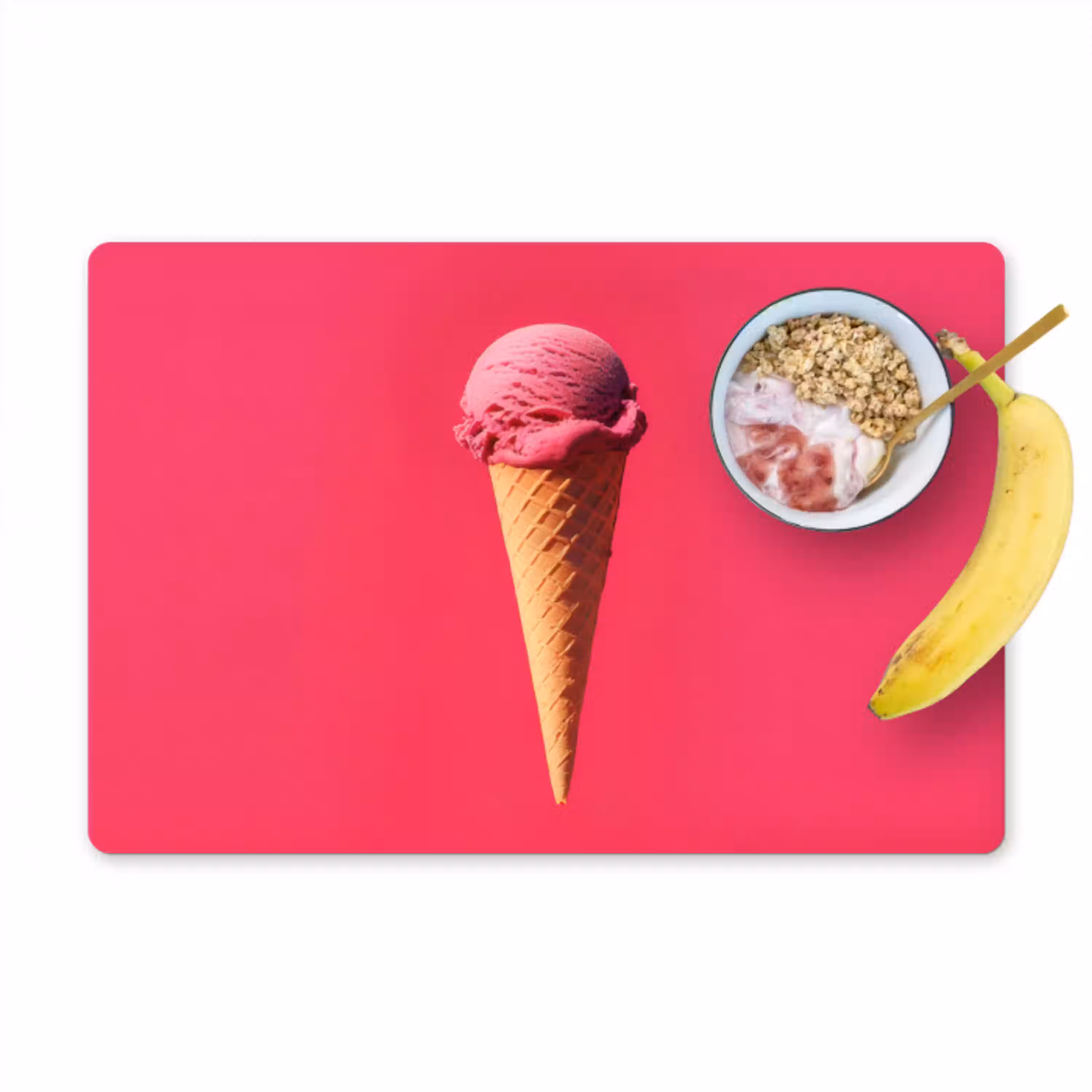 Schepijs - Roze - Hoorntje Placemat vinyl groot -zzzproduct_Kitchenyeah-website