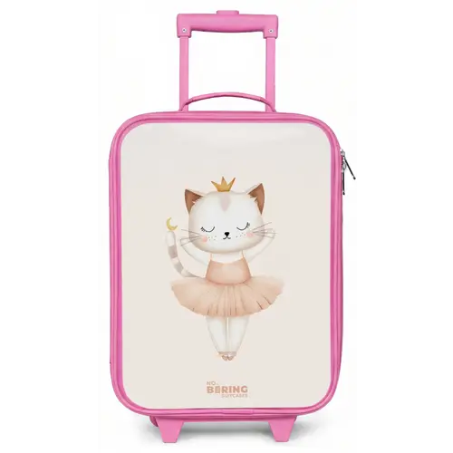 Ballerina kitten in beige kleuren Kinderkoffer - Roze klein -zz3dotto