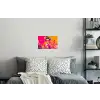 Vrouw - Zonnebril - Abstract - Oranje Muursticker klein -slaapkamer