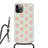 Schelpen - Patroon - Roze - Blauw - Zomer Hoesje iPhone 12 Pro met koord klein -3d