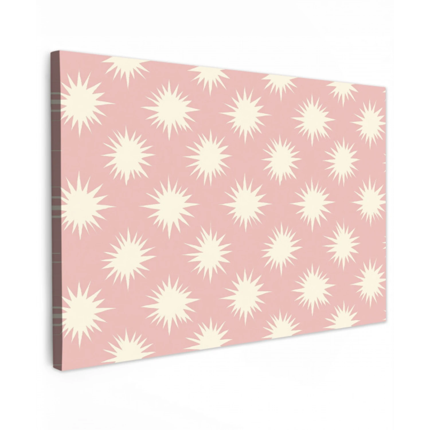 Zonnen - Patroon - Roze canvas 2cm klein 34 -z3d