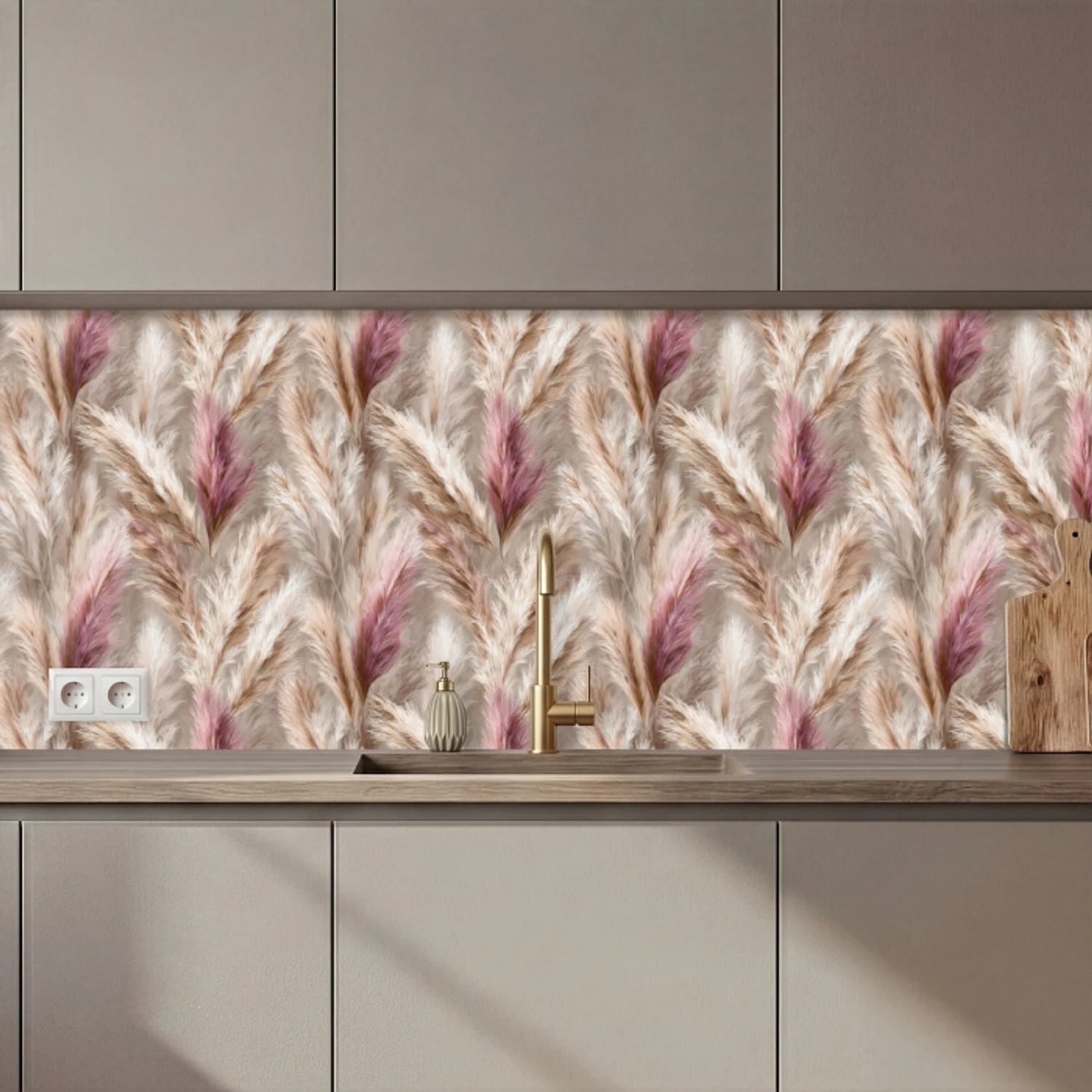 Pampasgras - Pluizig - Kleurrijk keuken achterwand 2 middel 871 zz_3dshopping