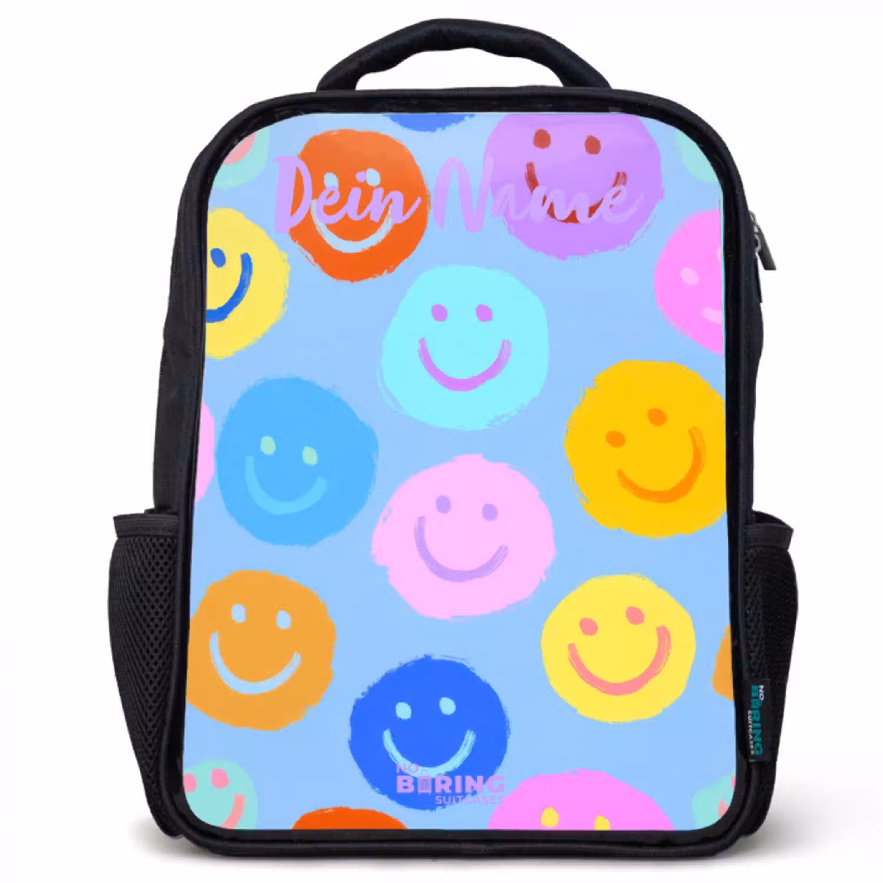 Vrolijk patroon van smileys Rugzak - Zwart middel -3d