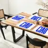 Ciao - Hoofdletters - Blauw - Minimalistisch Placemat vinyl groot -zzsfeer4_Kitchenyeah-website