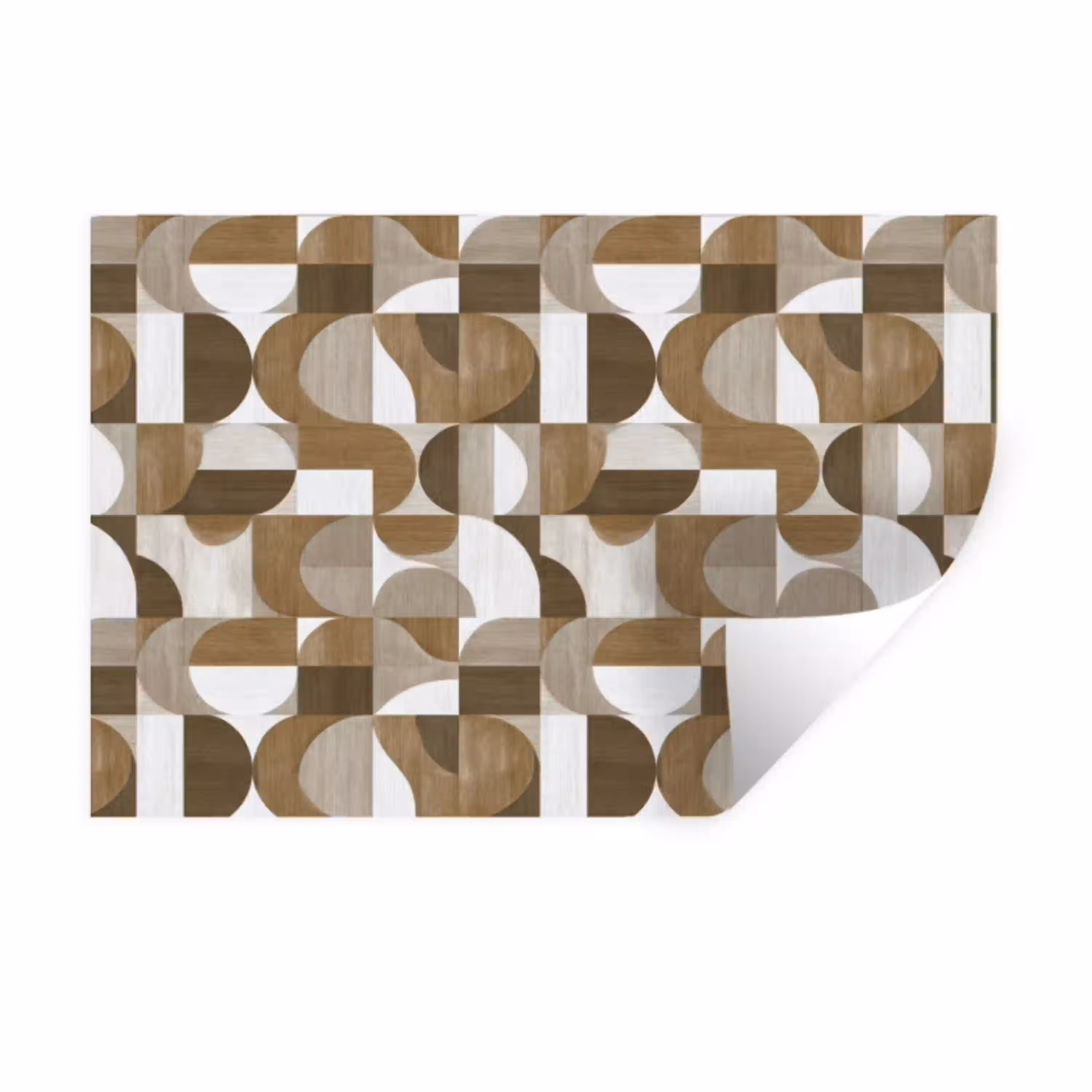 Abstract - Retro - Bruin Muursticker klein 286 -3d