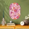 Bloemenpatroon - Roze - Oranje - Bloemen Wandcirkel Ovaal Forex klein -sfeer2