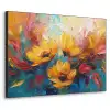 Bloemen - Zonnebloemen - Kunst - Geel Textielframe - compleet frame klein -3d