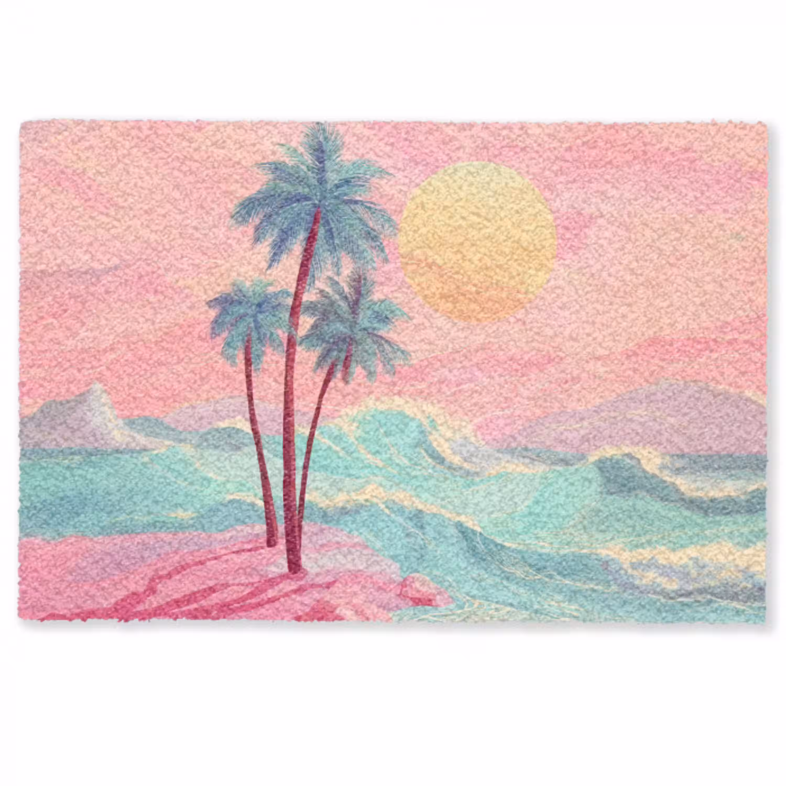 Palmbomen - Golven - Zee Deurmat klein -zkaufland3d