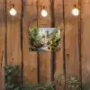 Dorp - Zon - Kraampjes - Huizen tuinposter los doek klein -sfeer1