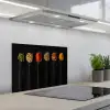 Lepels - Specerijen - Zwart - Kruiden - Rustiek keuken achterwand spatscherm klein -3d_schuin