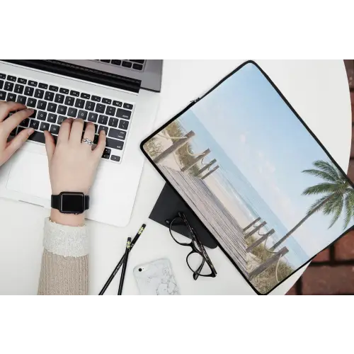 Palmbomen - Pad - Horizon laptophoes neopreen klein -bureau