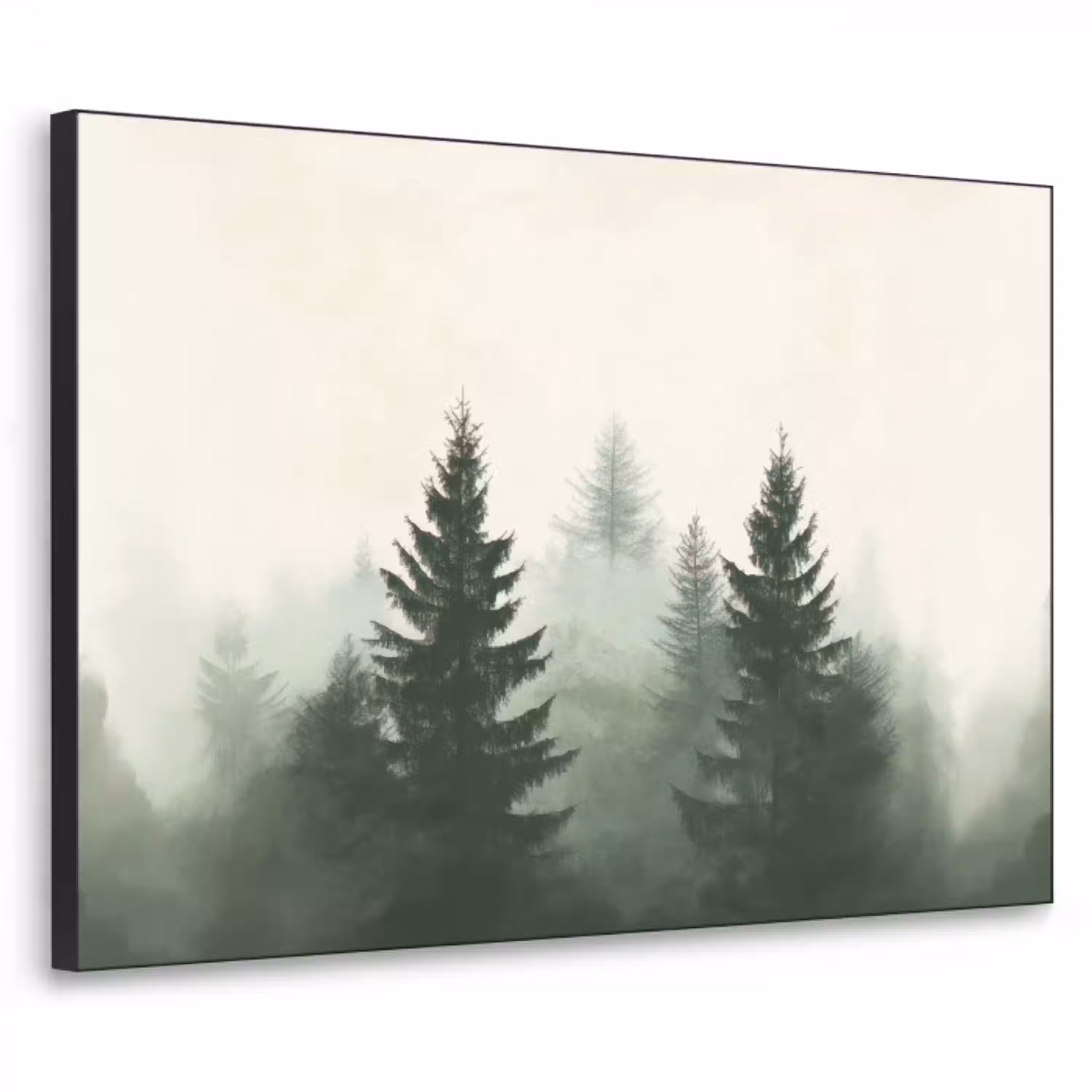Sparren - Bomen - Groen - Beige Textielframe - compleet frame klein -3d
