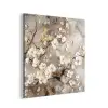 Bloemen - Wit - Goud - Beige  - Luxe aluminium wit klein -3d