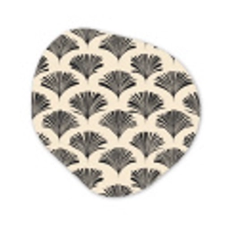 Waaiers - Botanisch - Zwart - Beige Wandcirkel Organisch Aluminium middel 851 -3d