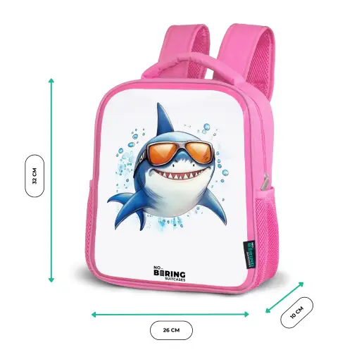 Coole haai met zonnebril in het water Kinderrugzak - Roze middel -productfoto_formaten