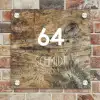 Verweerd hout - Modern Naambord Vierkant klein -sfeer2